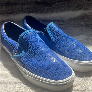 Vans Blue Textured snake print Slip-On
